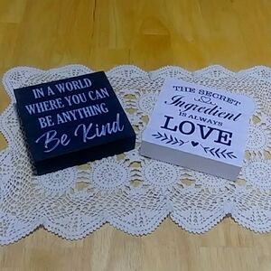 Love and Kindness Messages Decor, free standing wood. Lightweight, new